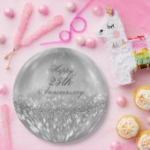 シルバーグリッターボール紙プレート ペーパープレート (パーティー)