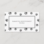 シルバーグリッターポープリントズプロフェッショナルペットシッター 名刺 (正面)