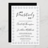 シルバーグリッターポープリントズ結婚式招待状 招待状 (正面/裏面)