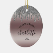 シルバーグリッターマイ初めてのクリスマスセラミックオーナメント セラミックオーナメント (右)