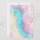 シルバーグリッターマジカルユニコーン誕生日 招待状 (裏面)