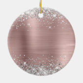 シルバーグリッターミスティバラフォイル21歳の誕生日 セラミックオーナメント (裏面)