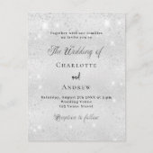 シルバーグリッターミニマフォーマル結婚リスト インビテーションポストカード (正面)