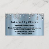 シルバーグリッターメイクアップアーティストラッシュプリンセスブルー 名刺 (裏面)