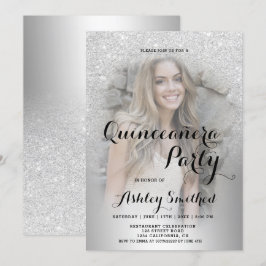 シルバーグリッターメタグラデーションリックフォトキンセアニェラ 招待状