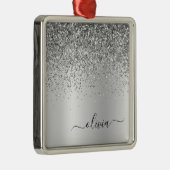 シルバーグリッターメタルモノグラムグラム名 メタルオーナメント (右)