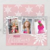 シルバーグリッターメリークリスマスカスタムの写真 シーズンカード (正面/裏面)