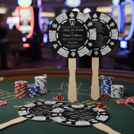 シルバーグリッターモノグラムトランプのポーカーチップカ結婚ジノ ハンドファン