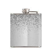 シルバーグリッターモノグラムネームラグジュアリーガーリー フラスク (裏面)