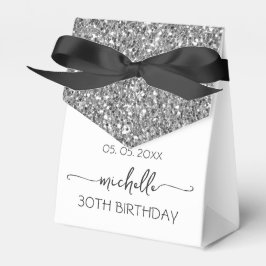 シルバーグリッターモノグラム名台本30歳の誕生日 フェイバーボックス