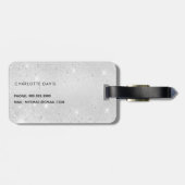 シルバーグリッターモノグラム名文字 ラゲッジタグ (裏面横)