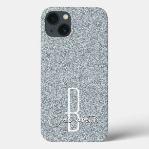 シルバーグリッターモノグラム iPhone 13ケース