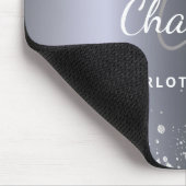 シルバーグリッターモノグラムinitails名グラマラス マウスパッド (コーナー)