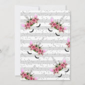 シルバーグリッターユニコーンプリンセス誕生日 招待状 (裏面)