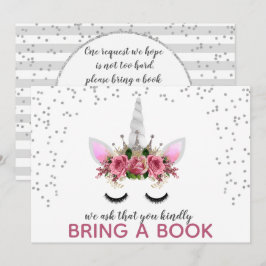 シルバーグリッターユニコーンプリンセスBring A Book 招待状
