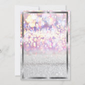 シルバーグリッターユニコーン《写真》ぼけ味、フローラベビーシャワー 招待状 (裏面)