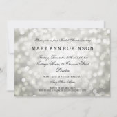 シルバーグリッターライエレガントトブライダルシャワー 招待状 (正面)
