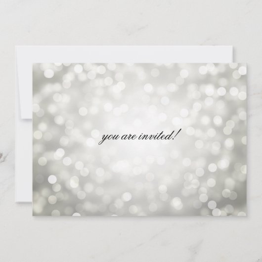 シルバーグリッターライエレガントトブライダルシャワー 招待状 (裏面)