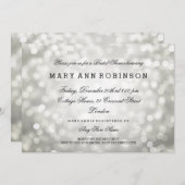 シルバーグリッターライエレガントトブライダルシャワー 招待状 (正面/裏面)