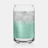 シルバーグリッターライトティール(緑がかった色)グラム名 ガラス缶 (裏面)