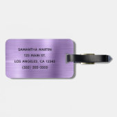 シルバーグリッターライトパープルフォイル ラゲッジタグ (裏面横)