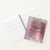 シルバーグリッターライトピンクフォイルブライダルシャワーゲスト ノートブック (内部)