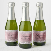 シルバーグリッターライトピンクフォイル40と素晴らしい スパークリングワインラベル (ボトル)