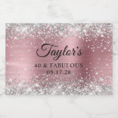 シルバーグリッターライトピンクフォイル40と素晴らしい スパークリングワインラベル (シングルラベル)