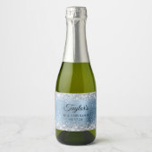 シルバーグリッターライトブルーフォイル40と素晴らしい スパークリングワインラベル (正面)