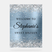 シルバーグリッターライトブルーフォイルSweet sixteen アクリルサイン (正面)