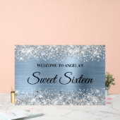 シルバーグリッターライトブルーSweet sixteenへようこそ アクリルサイン (ウェディング)