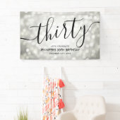 シルバーグリッターライト30歳の誕生日 横断幕 (インサイチュ)