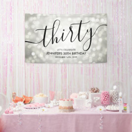 シルバーグリッターライト30歳の誕生日 横断幕