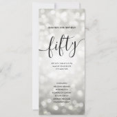 シルバーグリッターライト50誕生日プログラム 招待状 (正面)