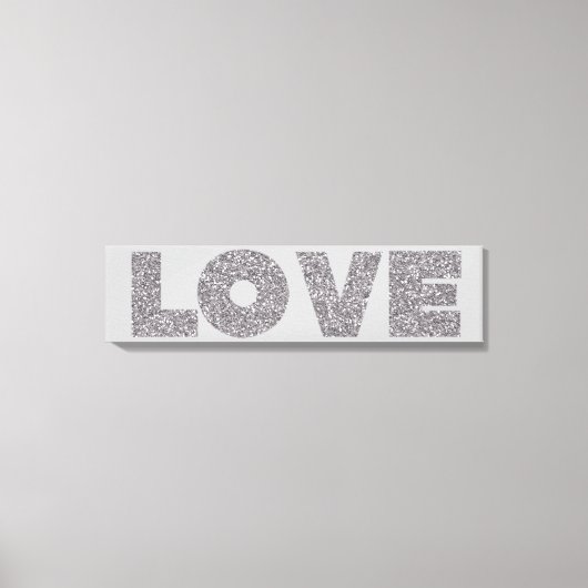 シルバーグリッターラブ キャンバスプリント (正面)