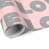 シルバーグリッターラブ ラッピングペーパー (ロールコーナー)