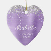 シルバーグリッターラベンダーフォイルMis XV Anosフォト セラミックオーナメント (右)