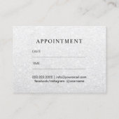 シルバーグリッターリップス化粧アーティストアポイントメント 予約カード (裏面)