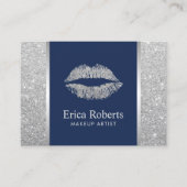 シルバーグリッターリップス化粧アーティストアポイントメント 予約カード (正面)