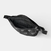 シルバーグリッタールックダイヤモンド付きブラック ファニーパック (見開き)