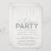 シルバーグリッタールックバチェロレッテ招待状 招待状 (正面/裏面)