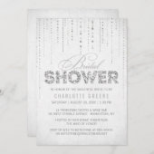 シルバーグリッタールックブライダルシャワー招待 招待状 (正面/裏面)