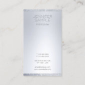 シルバーグリッタールックモダンミニマリストテンプレート 名刺 (裏面)