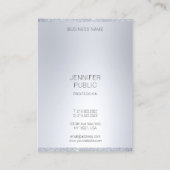 シルバーグリッタールックモダンミニマルプロフェッショナル 名刺 (裏面)