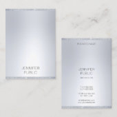 シルバーグリッタールックモダンミニマルプロフェッショナル 名刺 (正面/裏面)