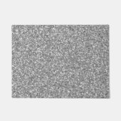 シルバーグリッタールックライク柄ない実在グリッター ドアマット (正面)