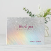 シルバーグリッターレインボーホログラフィックサンキュー 招待状 (スタンド正面)