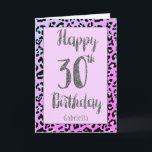 シルバーグリッターレオパードアニマルプリント30th誕生日 カード<br><div class="desc">ピンクパーソナライズされたヒョウアニマルプリントとシルバーグリッター30歳の誕生日カード彼女のために、カードの前面に「happy 30th birthday」と言う。この製品には実際のグリッターではなく、デザイン効果がある。あなたは彼女の名前で簡単にフロントをパーソナライズすることができる。中読にバースデータメッセージとバックは年とパーソナライズされた一緒に。これは彼女の30歳の素晴らし誕生日の記念に贈る。</div>