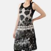 シルバーグリッターレオパード印刷 エプロン (インサイチュ)