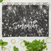 シルバーグリッターレオパード印刷 キッチンタオル (折り畳み)